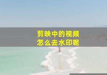 剪映中的视频怎么去水印呢