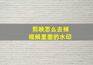 剪映怎么去掉视频里面的水印