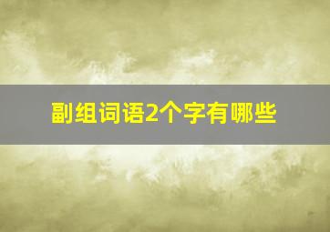 副组词语2个字有哪些