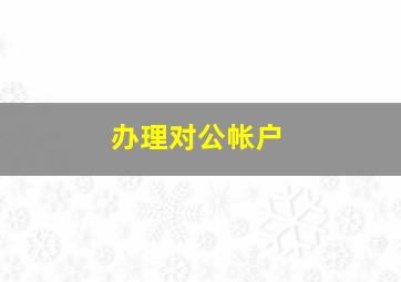 办理对公帐户