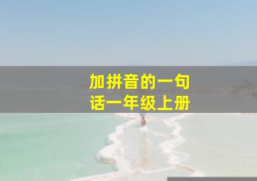 加拼音的一句话一年级上册