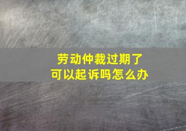 劳动仲裁过期了可以起诉吗怎么办