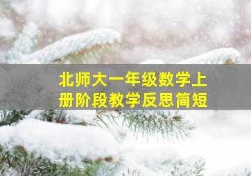 北师大一年级数学上册阶段教学反思简短