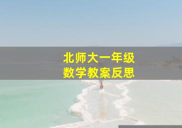 北师大一年级数学教案反思