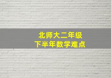 北师大二年级下半年数学难点