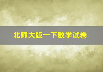 北师大版一下数学试卷