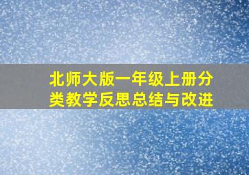 北师大版一年级上册分类教学反思总结与改进