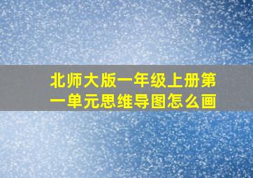 北师大版一年级上册第一单元思维导图怎么画