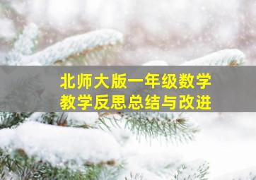 北师大版一年级数学教学反思总结与改进