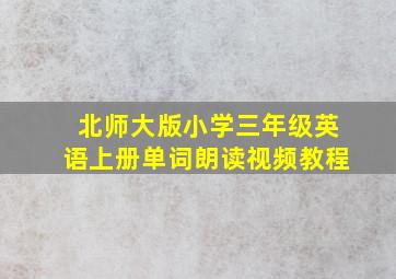 北师大版小学三年级英语上册单词朗读视频教程