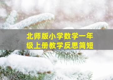 北师版小学数学一年级上册教学反思简短