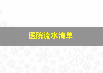 医院流水清单