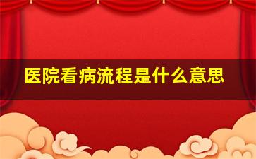 医院看病流程是什么意思