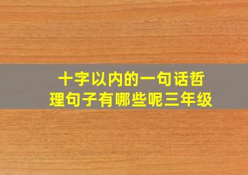 十字以内的一句话哲理句子有哪些呢三年级