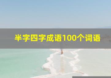 半字四字成语100个词语