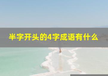 半字开头的4字成语有什么