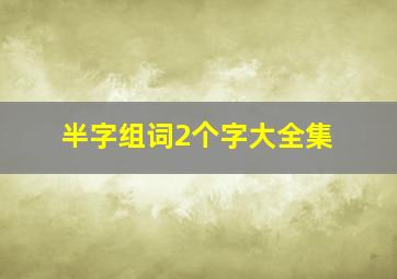 半字组词2个字大全集