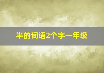 半的词语2个字一年级