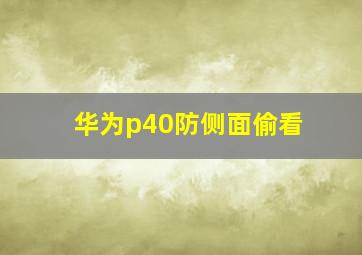 华为p40防侧面偷看