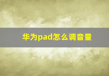 华为pad怎么调音量