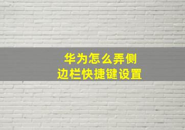 华为怎么弄侧边栏快捷键设置