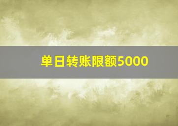 单日转账限额5000