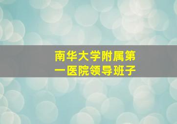 南华大学附属第一医院领导班子