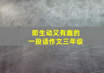 即生动又有趣的一段话作文三年级