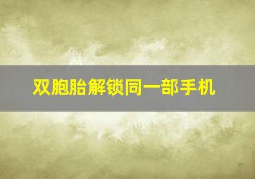 双胞胎解锁同一部手机