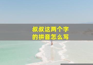 叔叔这两个字的拼音怎么写