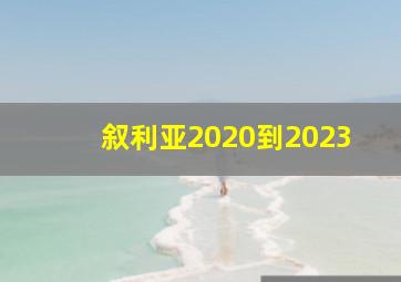 叙利亚2020到2023