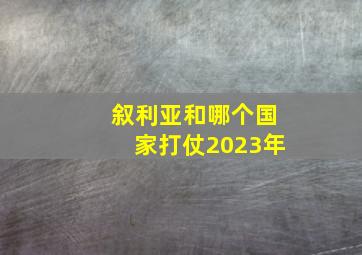 叙利亚和哪个国家打仗2023年