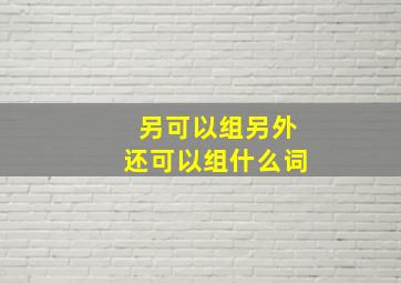 另可以组另外还可以组什么词