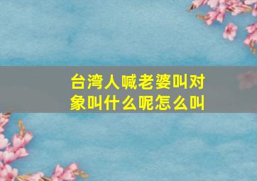 台湾人喊老婆叫对象叫什么呢怎么叫