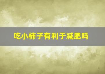 吃小柿子有利于减肥吗