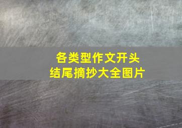 各类型作文开头结尾摘抄大全图片