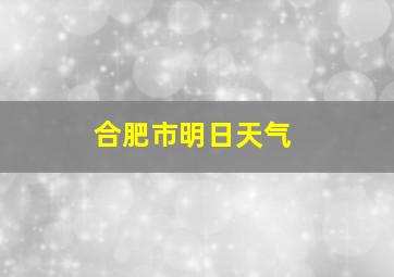 合肥市明日天气