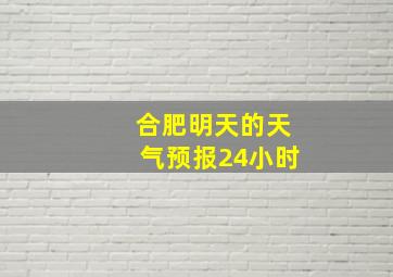 合肥明天的天气预报24小时