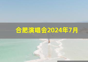 合肥演唱会2024年7月