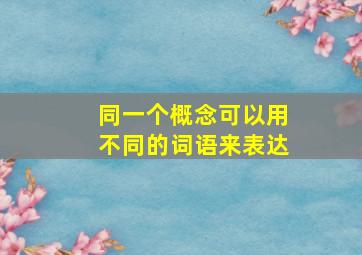 同一个概念可以用不同的词语来表达