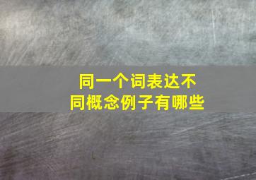 同一个词表达不同概念例子有哪些