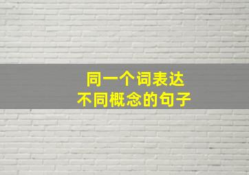 同一个词表达不同概念的句子