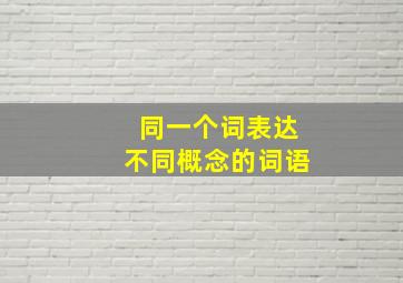 同一个词表达不同概念的词语