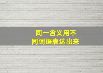 同一含义用不同词语表达出来