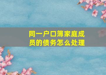 同一户口簿家庭成员的债务怎么处理