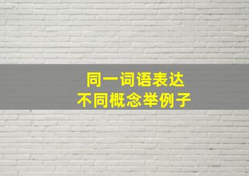 同一词语表达不同概念举例子