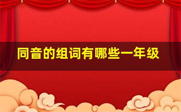 同音的组词有哪些一年级