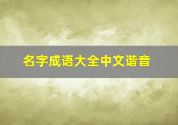 名字成语大全中文谐音