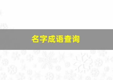 名字成语查询