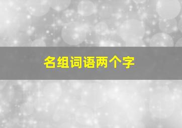 名组词语两个字